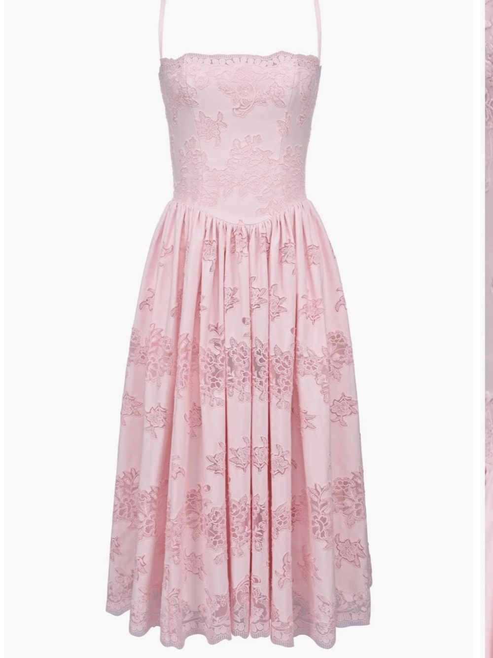 House of CB “Chloe” Pink Lace Strap Midi Dress